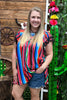 MOM SERAPE PRINTED TUNIC WITH POM POM TRIM. TPW15113007 AMY