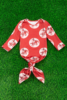  Red Horse rider printed baby gown. PJB65153006