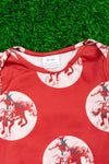 Red Horse rider printed baby gown. PJB65153006