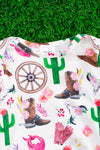 Western wagon printed infant gown. PJG65113015 M