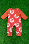 Red horse rider printed baby gown with snaps. RPB65153043-AMY