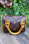 Brown khaki star printed satchel crossbody. BBG25153069 S