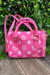 hot pink star printed satchel crossbody. BBG25153064 S S