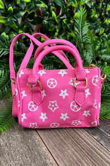  hot pink star printed satchel crossbody. BBG25153064 S S
