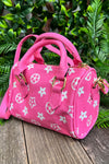 hot pink star printed satchel crossbody. BBG25153064 S S
