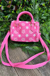 hot pink star printed satchel crossbody. BBG25153064 S S