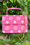 pink star printed crossbody with chain. BBG65153008 S