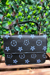 Black star printed crossbody with chain. BBG25153072 S