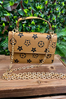  Camel star printed crossbody with chain. BBG25153071 S