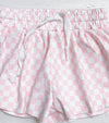 Lt. Pink & white checkered shorts. SS020402-AMY