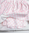 Lt. Pink & white checkered shorts. SS020402-AMY
