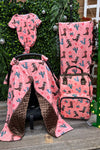 Coral western boot & flowers printed  car seat cover. ZYTG25153025 M
