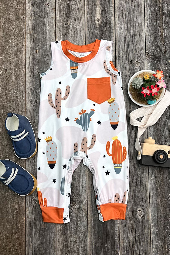 Succulent printed infant romper with snaps. RPB25153039 Sol