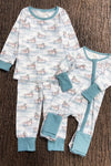 Mallard Duck on white boys pajamas. BLP0425-24-Jean