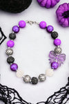 Purple tone & texture bubble necklace w/side bow. 3PCS/$12.00 ACG40153030