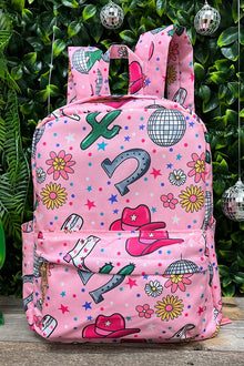 Disco western printed Medium size backpack. BP-202323-7