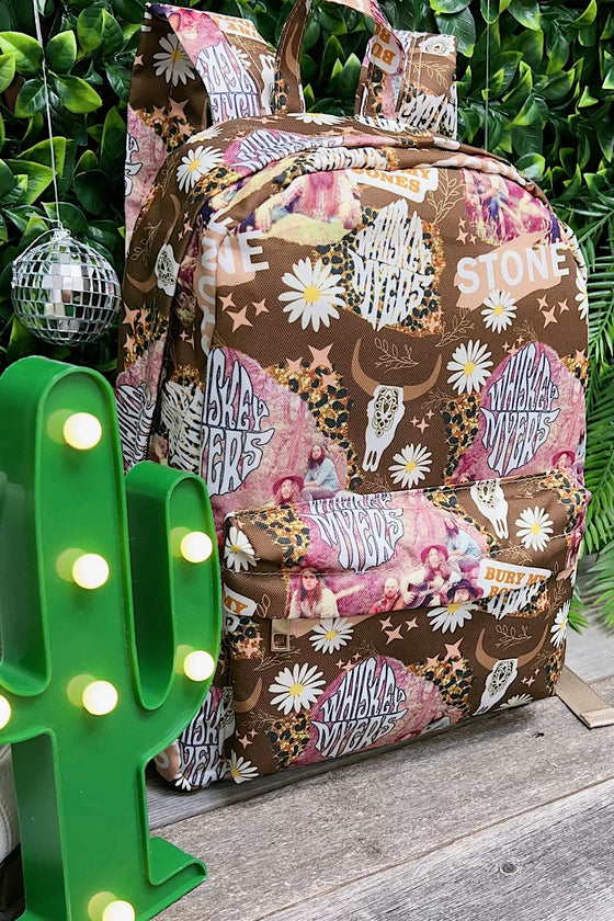 Multi printed, daisy character Medium size backpack. BP-202323-5