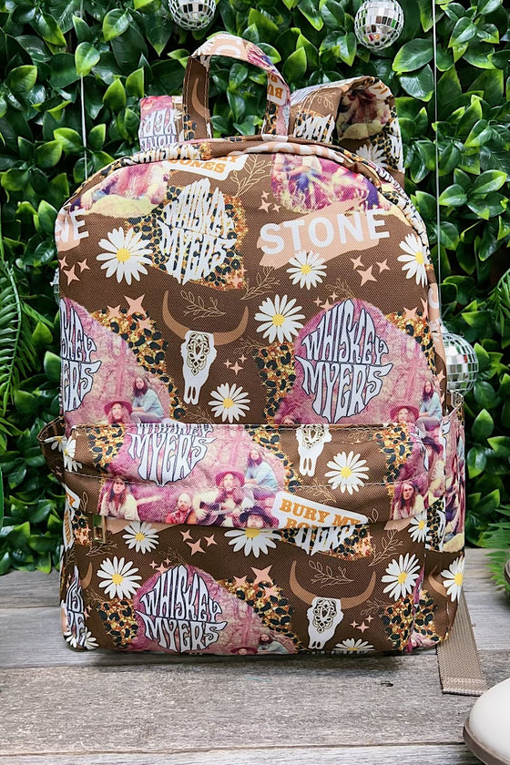 Multi printed, daisy character Medium size backpack. BP-202323-5