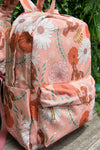 Floral cactus/coral printed Medium size backpack. BP-202323-13
