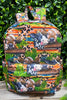 Cow on leopard printed Small size backpack.BP-202323-16