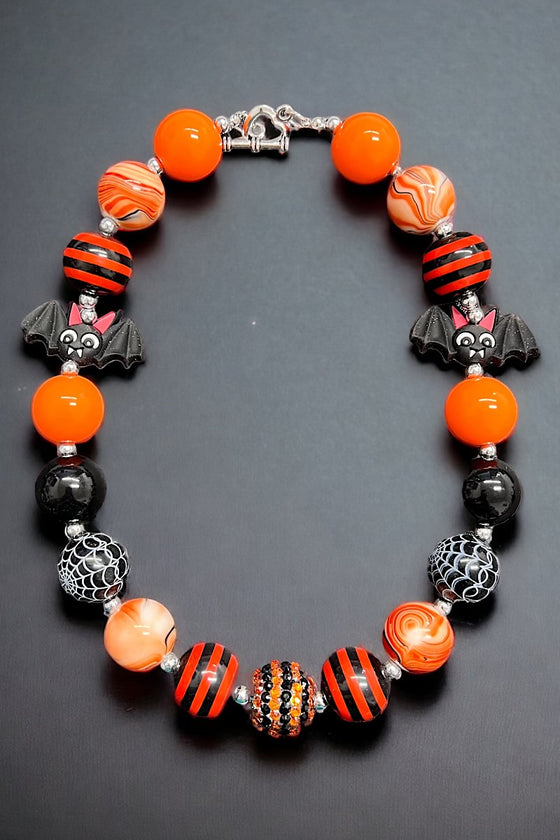Orange & black bubble gum necklace with bat figures . 3PCS/$15.00 ACG40153031