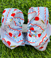 Blue stripe dot, pencil & apple printed hair bows. 4pcs/$10.00 BW-DSG-5135