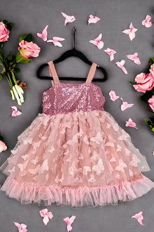  Baby coral butterfly tulle dress. DRG251523020 sol