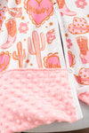 Pastel pink Howdy heart printed car seat cover. ZYTG65153004