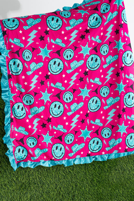 Emoji & strike printed infant baby blanket. (35"by35") BKG65153011