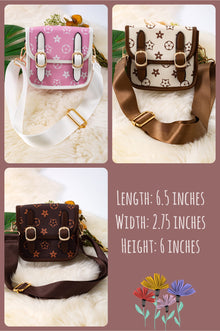  2 Buckle mini purse with wide strap. Available in 3 colors!!