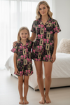 Camouflage & coquette bow printed women pajamas. PJW60026 SOL