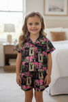 Camouflage & coquette bow printed women pajamas. PJW60026 SOL
