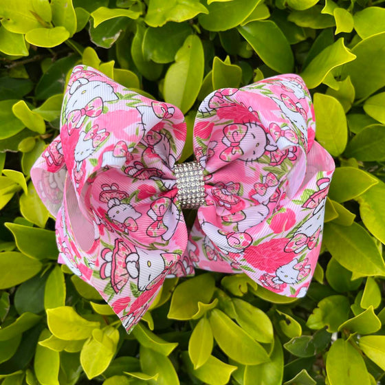 6.5" Coquette Kitty double layer hair bows. 4pcs/$10.00 BW-DSG-272