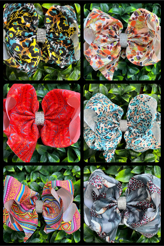 6.5" Double layer hair bows 12pcs/$8.00 BW-DSG-982