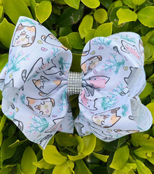  Sweet Cat printed double layer hair bows. (4pcs/$10.00) BW-DSG-984