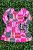 Multi-printed western patches on pink dress.GLD050410-WENDY