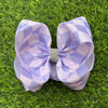 6.5 Lilac checkered -rhinestone alligator hair bow. 4pcs/$10.00 B105