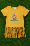 COWGIRLS" YELLOW GRAPHIC FRINGE TOP. TPG25113065 SOL