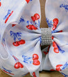 Cherry & checker printed double layer hair bows. 4pcs/$10.00 BW-DSG-B4