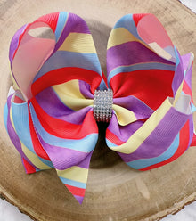  Multi-Color stripe double layer hairbows. 4PCS/$10.00 BW-DSG-B9