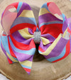 Multi-Color stripe double layer hairbows. 4PCS/$10.00 BW-DSG-B9
