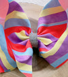 Multi-Color stripe double layer hairbows. 4PCS/$10.00 BW-DSG-B9