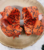 Orange demask printed double layer hair bow. 4PCS/$10.00 BW-DSG-B10