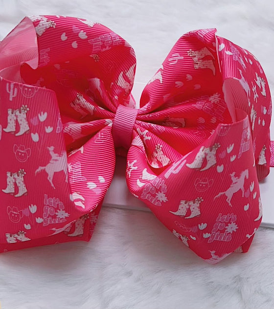 Let's go girls" Western fuchsia double layer headband. 4PCS/$10.00 BW-DSG- B11