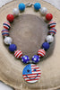 Patriotic multi-color bubble necklace with emoji pendant. 3PCS/$15.00 ACG-30133007