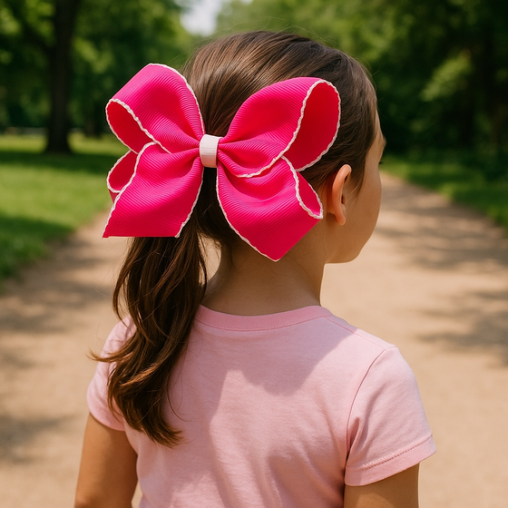 5" Moon Stitch cute hair bows. 4pcs/$10.00 BW-DSG-B12