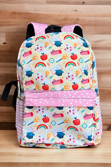  rainbow/multi-printed back to school backpack. bbg35133003006