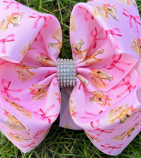 Coquette-Stallion printed double layer hair bows. 4PCS/$10.00 BW-DSG-1038