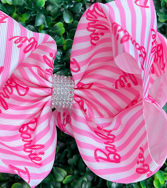 Stripe character printed double layer hair bows. 4PCS/$10.00 BW-DSG-1042