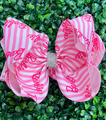  Stripe character printed double layer hair bows. 4PCS/$10.00 BW-DSG-1042